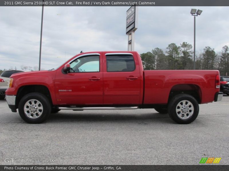 Fire Red / Very Dark Cashmere/Light Cashmere 2011 GMC Sierra 2500HD SLT Crew Cab