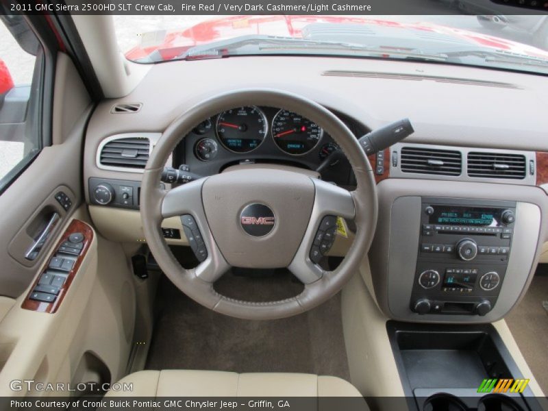 Fire Red / Very Dark Cashmere/Light Cashmere 2011 GMC Sierra 2500HD SLT Crew Cab