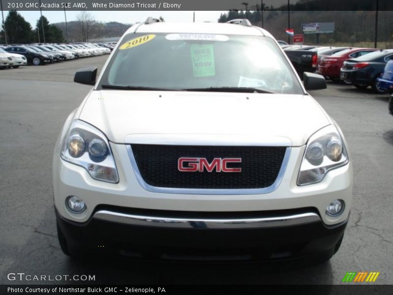 White Diamond Tricoat / Ebony 2010 GMC Acadia SLE AWD