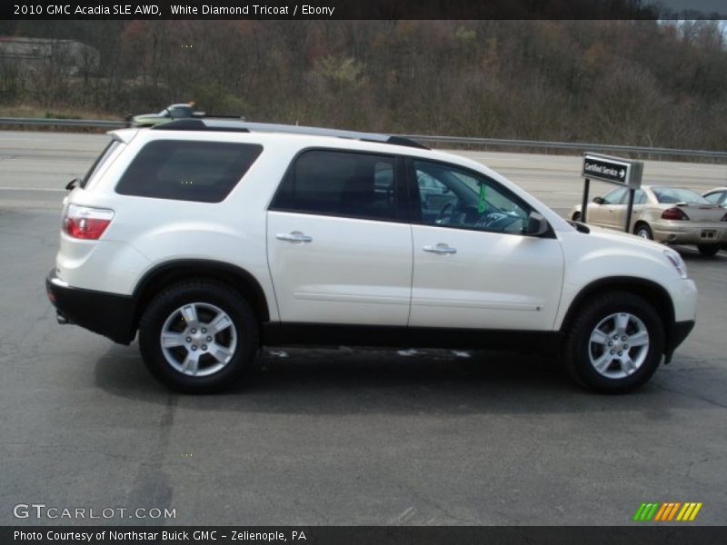 White Diamond Tricoat / Ebony 2010 GMC Acadia SLE AWD
