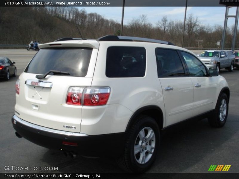 White Diamond Tricoat / Ebony 2010 GMC Acadia SLE AWD