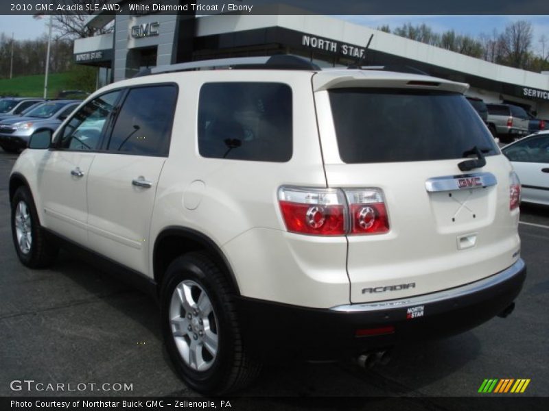 White Diamond Tricoat / Ebony 2010 GMC Acadia SLE AWD
