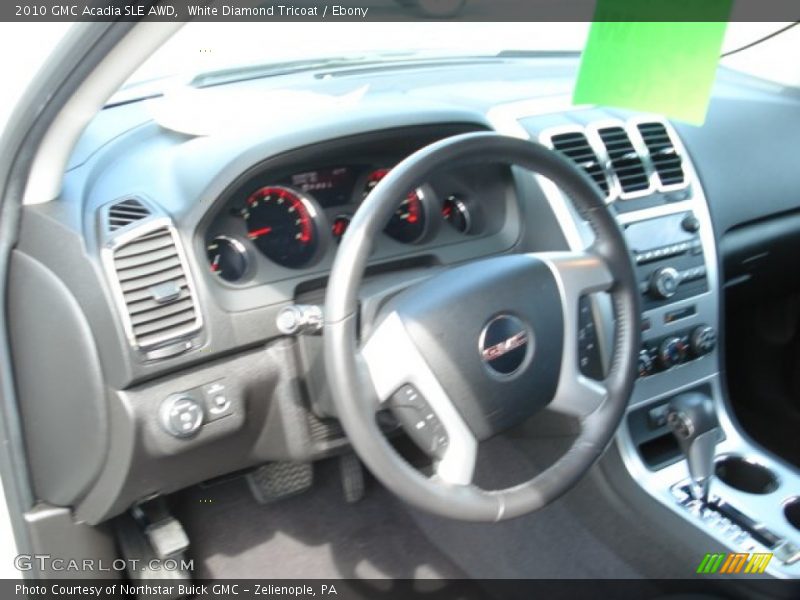 White Diamond Tricoat / Ebony 2010 GMC Acadia SLE AWD