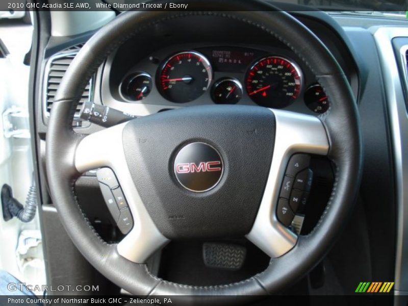 White Diamond Tricoat / Ebony 2010 GMC Acadia SLE AWD