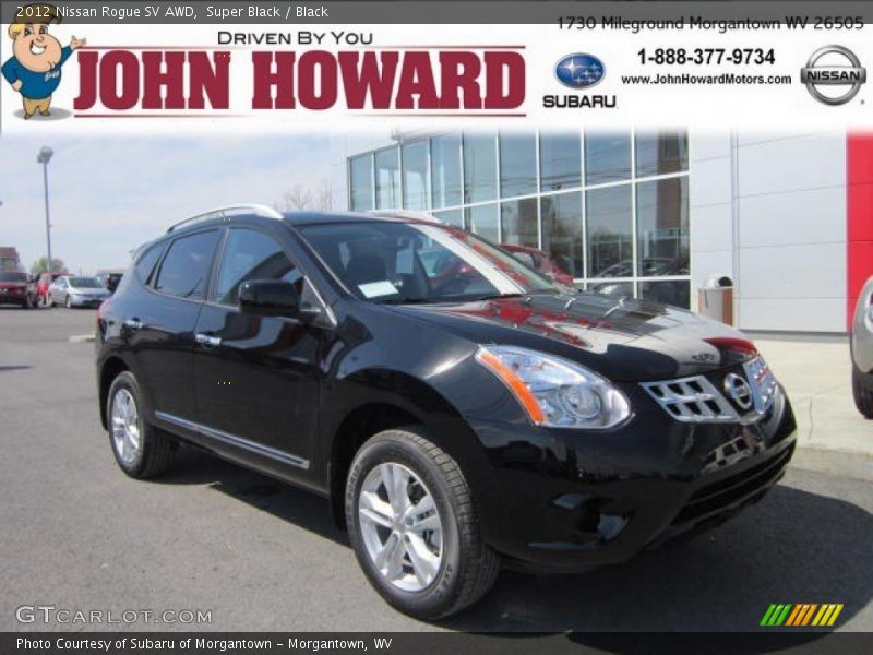 Super Black / Black 2012 Nissan Rogue SV AWD