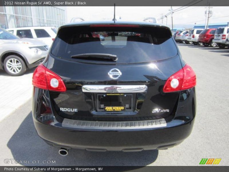 Super Black / Black 2012 Nissan Rogue SV AWD