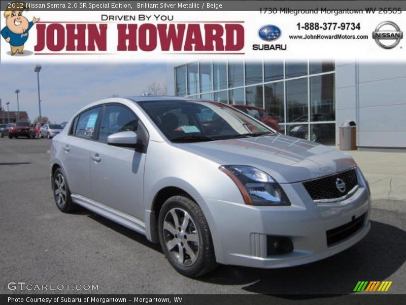 Brilliant Silver Metallic / Beige 2012 Nissan Sentra 2.0 SR Special Edition