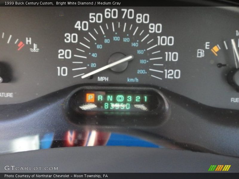Bright White Diamond / Medium Gray 1999 Buick Century Custom