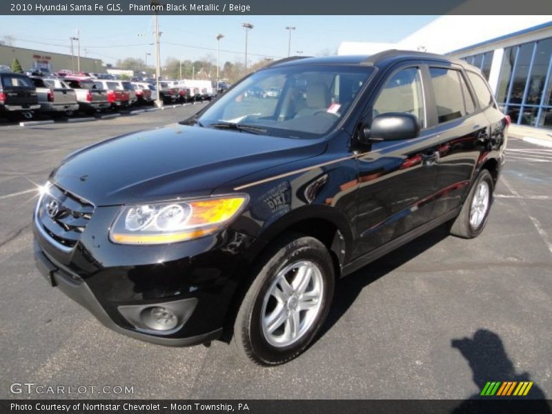 Phantom Black Metallic / Beige 2010 Hyundai Santa Fe GLS