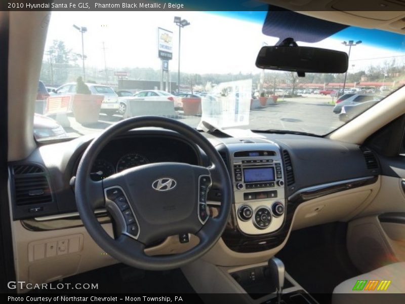 Phantom Black Metallic / Beige 2010 Hyundai Santa Fe GLS