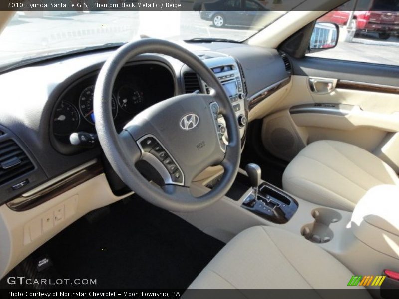 Phantom Black Metallic / Beige 2010 Hyundai Santa Fe GLS