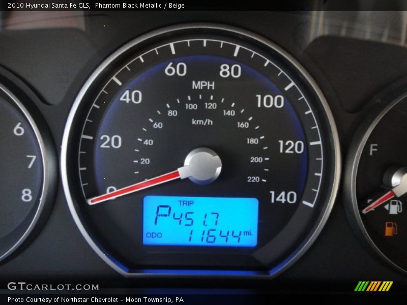 Phantom Black Metallic / Beige 2010 Hyundai Santa Fe GLS