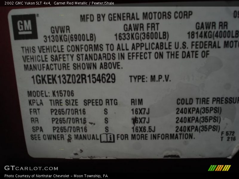 Garnet Red Metallic / Pewter/Shale 2002 GMC Yukon SLT 4x4