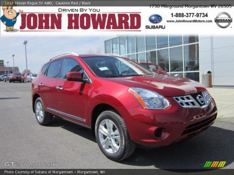 Cayenne Red / Black 2012 Nissan Rogue SV AWD