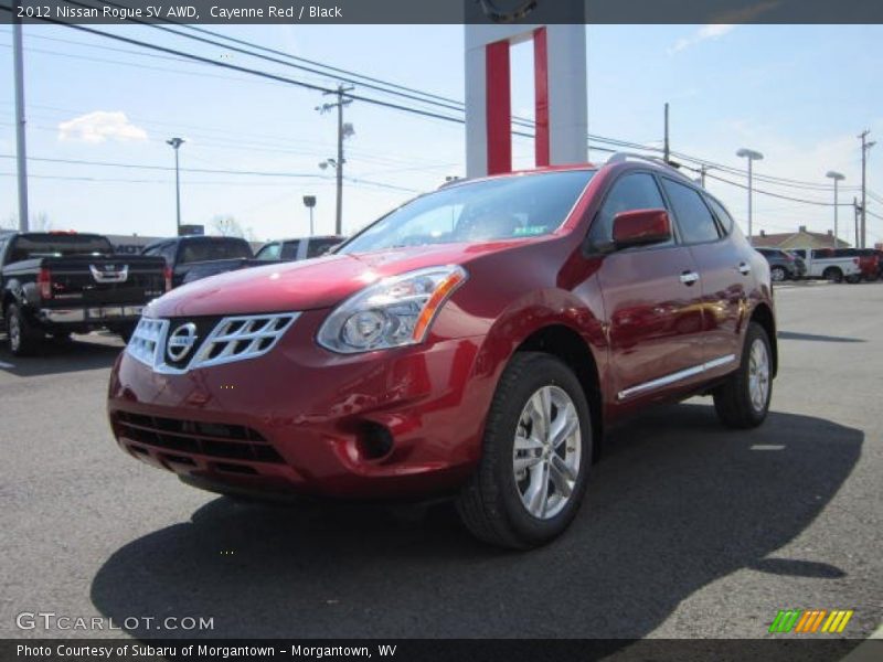 Cayenne Red / Black 2012 Nissan Rogue SV AWD