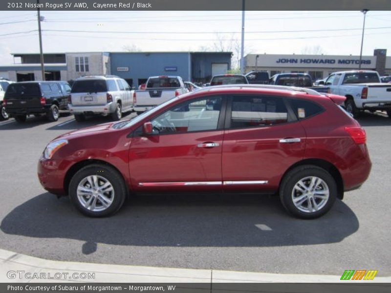 Cayenne Red / Black 2012 Nissan Rogue SV AWD