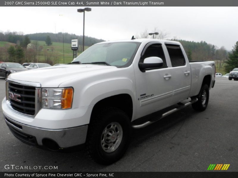 Summit White / Dark Titanium/Light Titanium 2007 GMC Sierra 2500HD SLE Crew Cab 4x4
