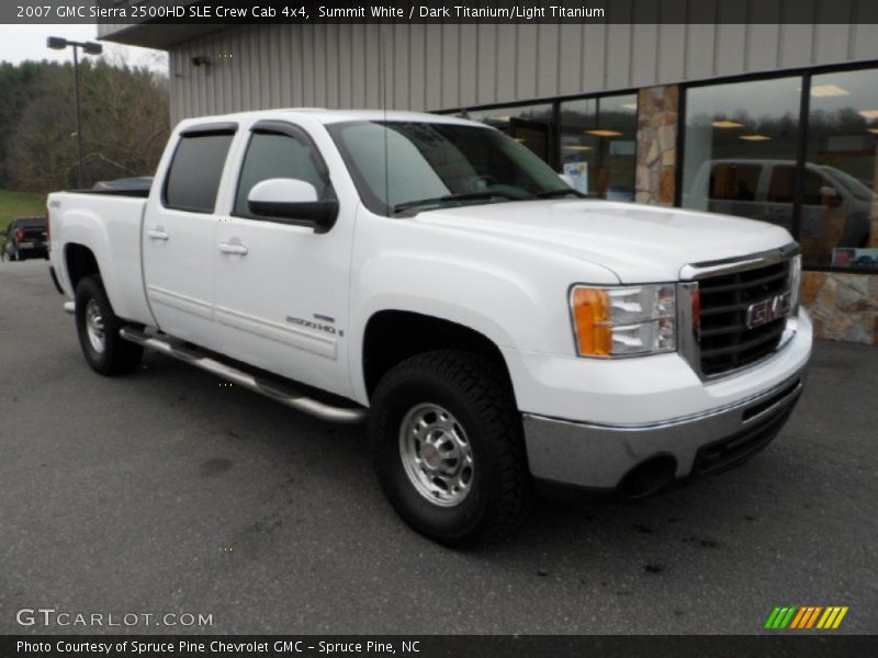 Summit White / Dark Titanium/Light Titanium 2007 GMC Sierra 2500HD SLE Crew Cab 4x4
