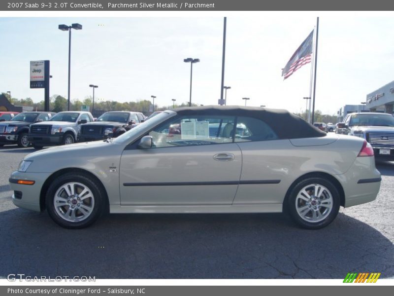 Parchment Silver Metallic / Parchment 2007 Saab 9-3 2.0T Convertible