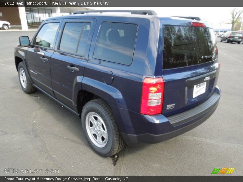 True Blue Pearl / Dark Slate Gray 2012 Jeep Patriot Sport