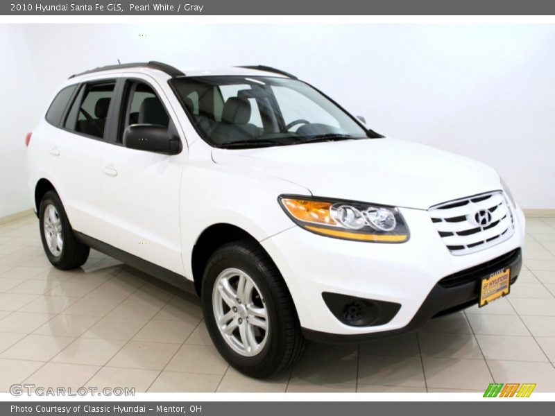 Pearl White / Gray 2010 Hyundai Santa Fe GLS