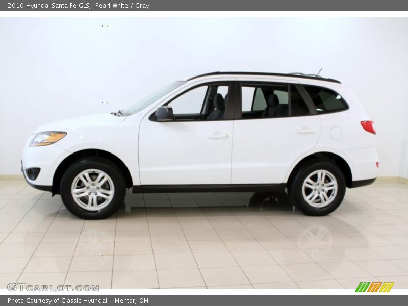Pearl White / Gray 2010 Hyundai Santa Fe GLS