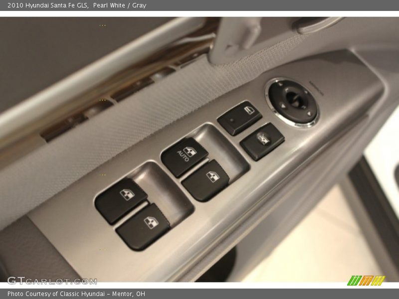 Pearl White / Gray 2010 Hyundai Santa Fe GLS