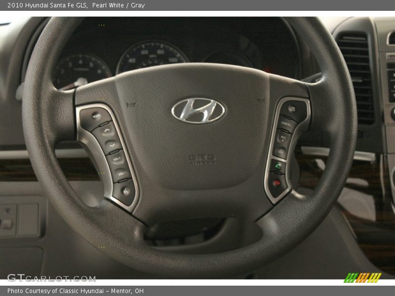 Pearl White / Gray 2010 Hyundai Santa Fe GLS