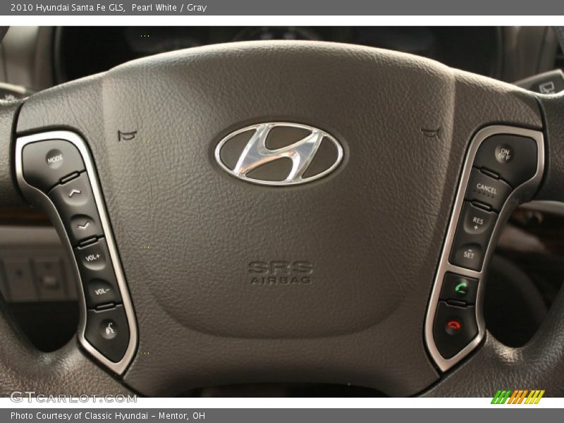 Pearl White / Gray 2010 Hyundai Santa Fe GLS