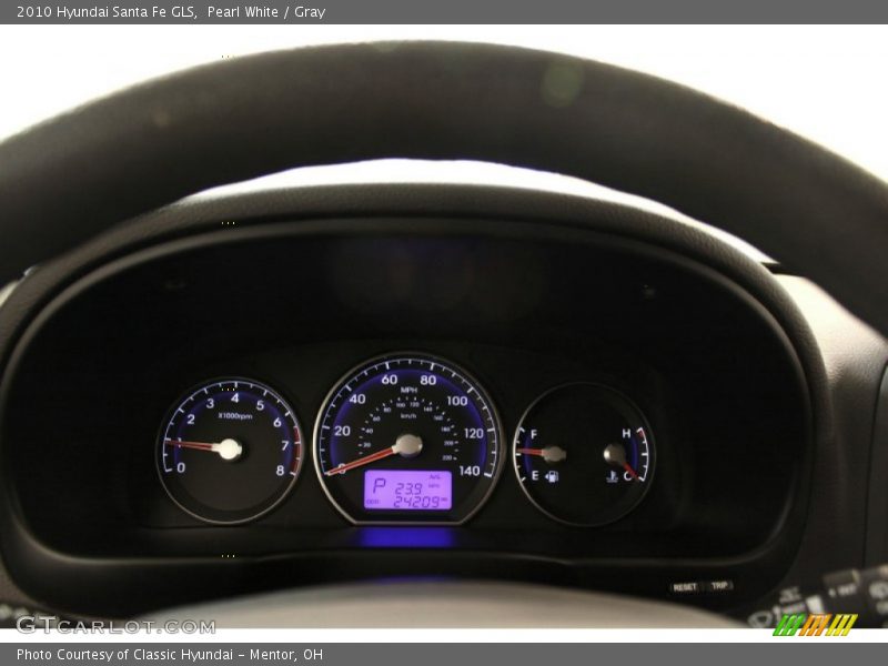 Pearl White / Gray 2010 Hyundai Santa Fe GLS