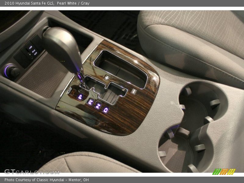 Pearl White / Gray 2010 Hyundai Santa Fe GLS