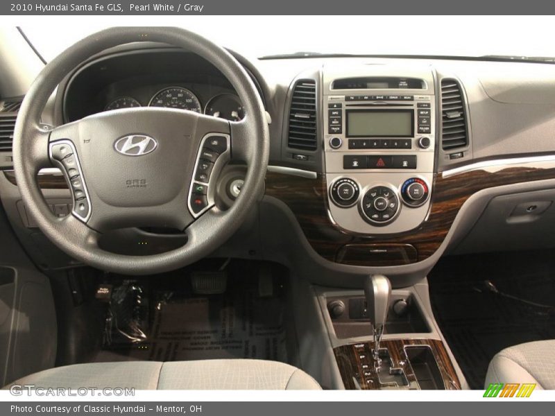 Pearl White / Gray 2010 Hyundai Santa Fe GLS