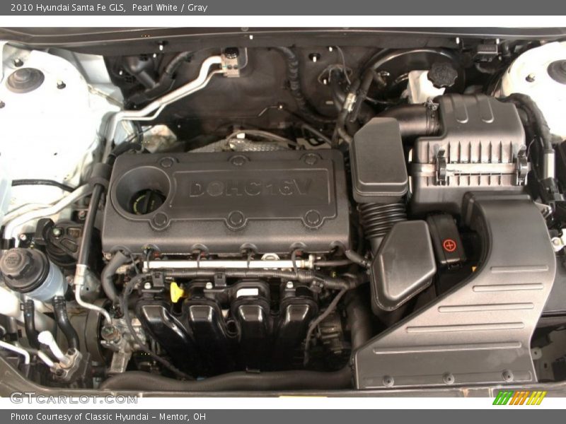 Pearl White / Gray 2010 Hyundai Santa Fe GLS