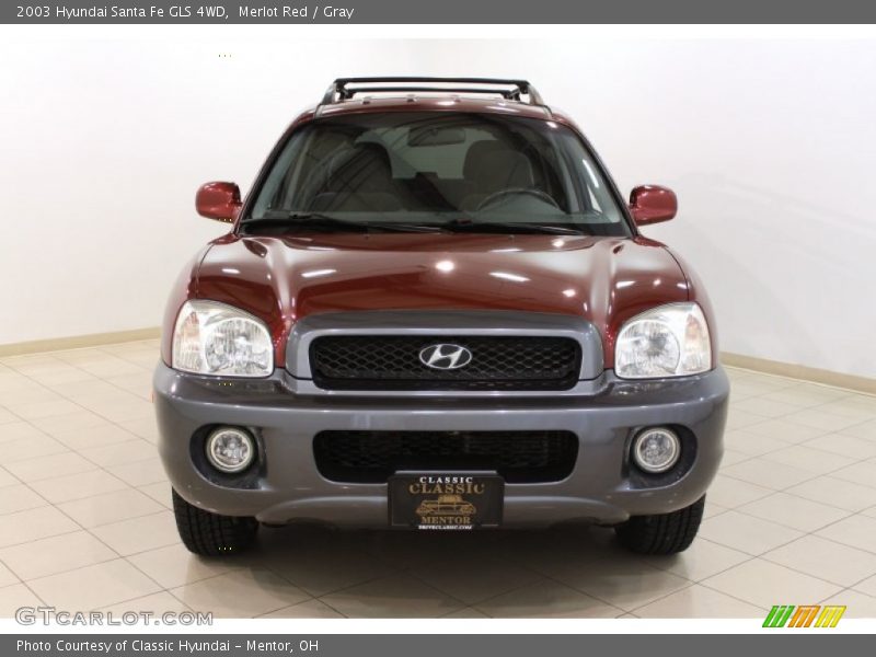 Merlot Red / Gray 2003 Hyundai Santa Fe GLS 4WD