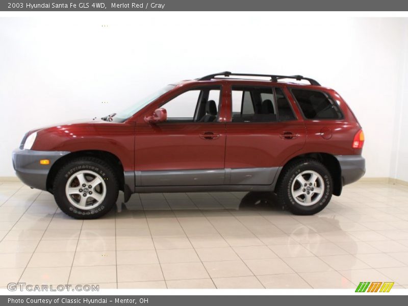Merlot Red / Gray 2003 Hyundai Santa Fe GLS 4WD