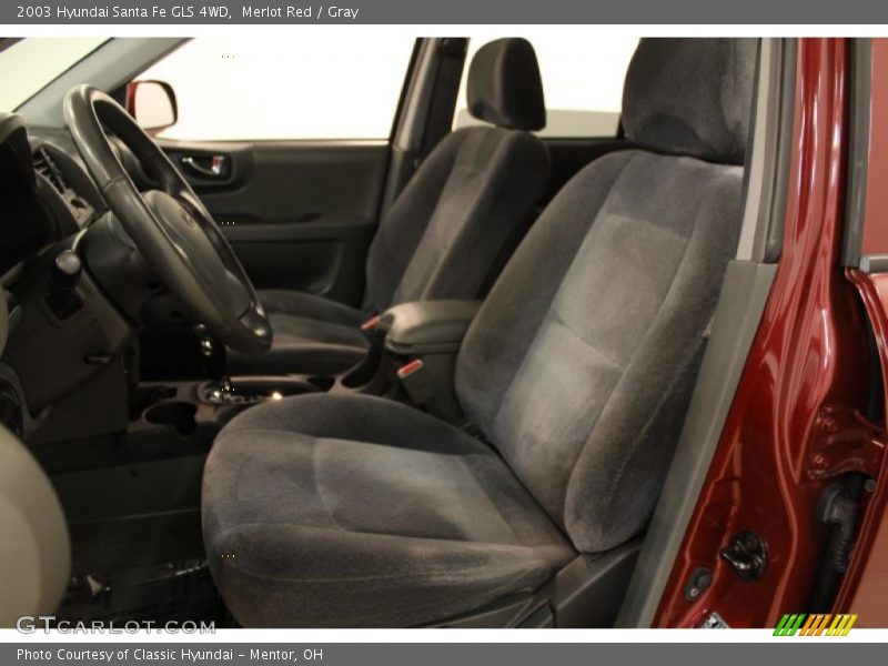 Merlot Red / Gray 2003 Hyundai Santa Fe GLS 4WD