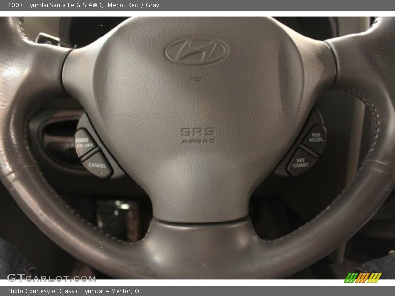 Merlot Red / Gray 2003 Hyundai Santa Fe GLS 4WD