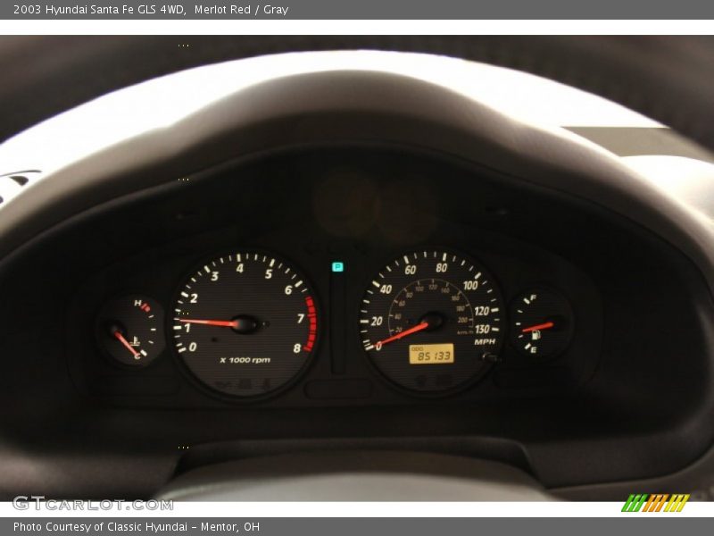 Merlot Red / Gray 2003 Hyundai Santa Fe GLS 4WD