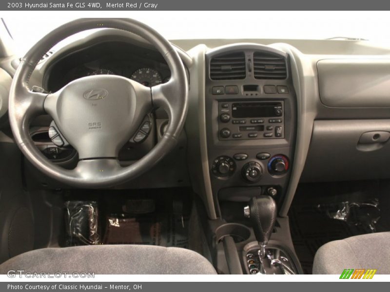 Merlot Red / Gray 2003 Hyundai Santa Fe GLS 4WD