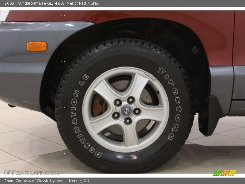 Merlot Red / Gray 2003 Hyundai Santa Fe GLS 4WD