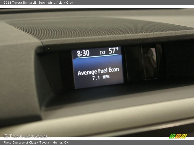 Super White / Light Gray 2011 Toyota Sienna LE
