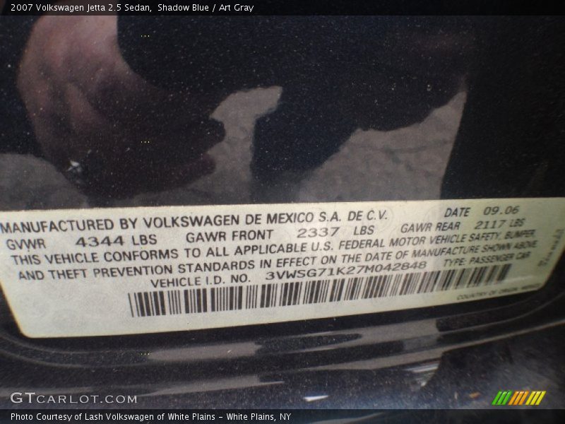 Shadow Blue / Art Gray 2007 Volkswagen Jetta 2.5 Sedan