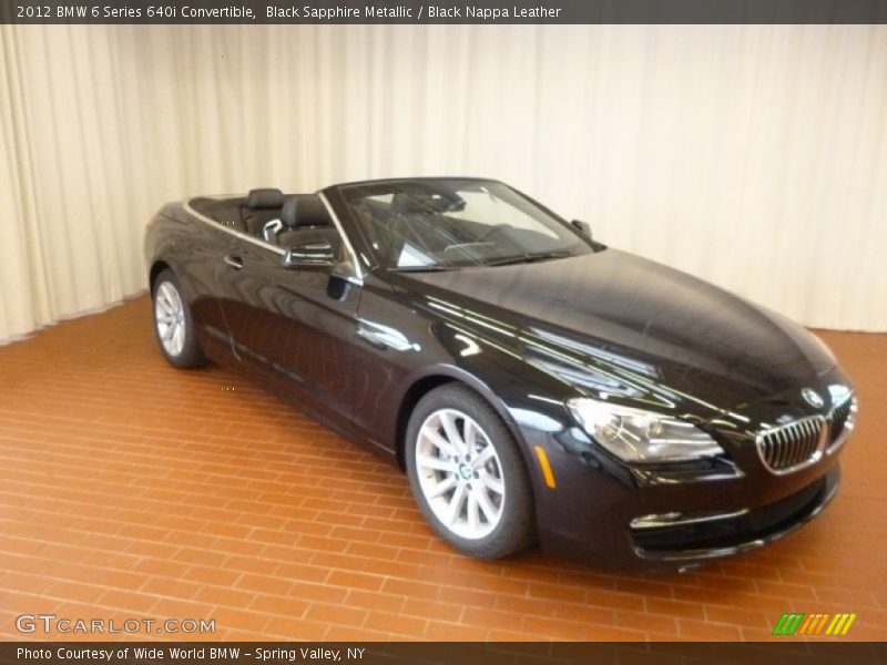 Black Sapphire Metallic / Black Nappa Leather 2012 BMW 6 Series 640i Convertible