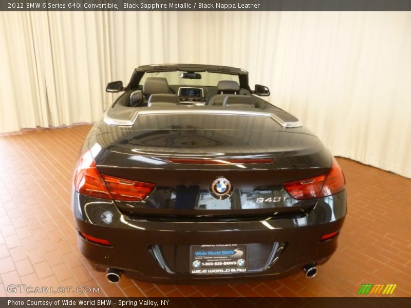 Black Sapphire Metallic / Black Nappa Leather 2012 BMW 6 Series 640i Convertible