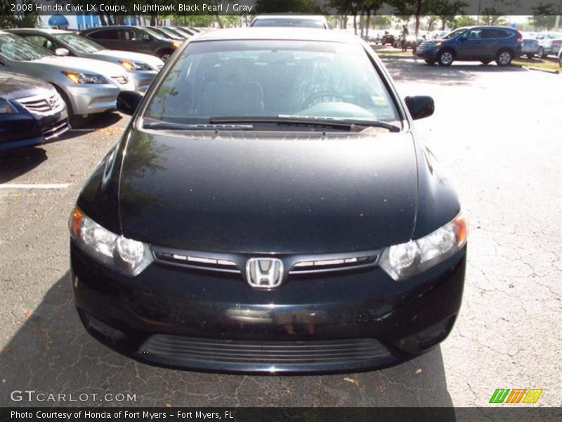 Nighthawk Black Pearl / Gray 2008 Honda Civic LX Coupe