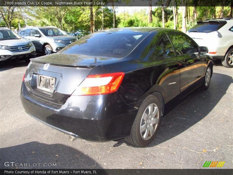 Nighthawk Black Pearl / Gray 2008 Honda Civic LX Coupe
