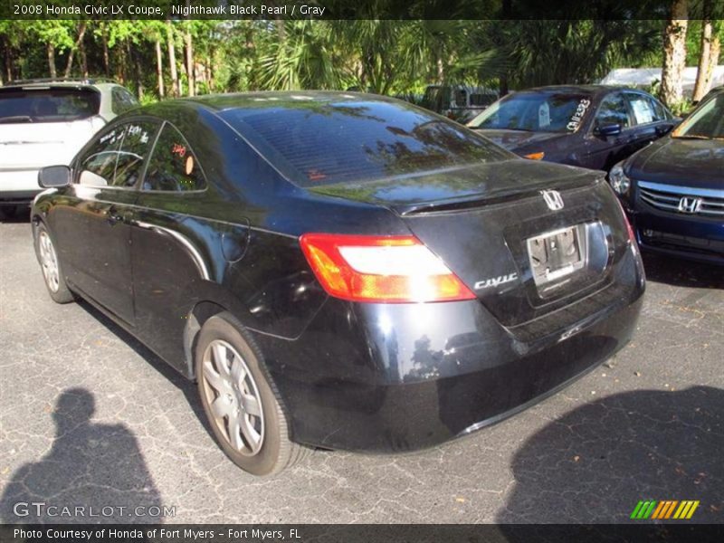 Nighthawk Black Pearl / Gray 2008 Honda Civic LX Coupe
