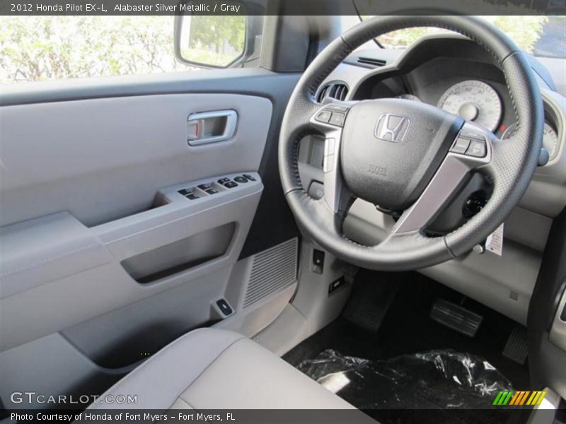 Alabaster Silver Metallic / Gray 2012 Honda Pilot EX-L