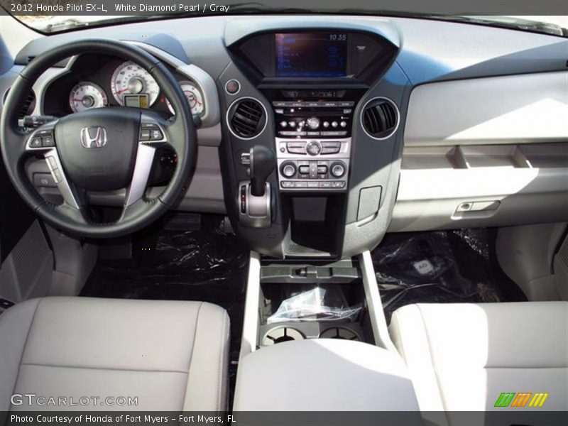 White Diamond Pearl / Gray 2012 Honda Pilot EX-L