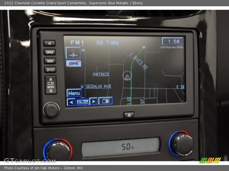 Navigation of 2012 Corvette Grand Sport Convertible